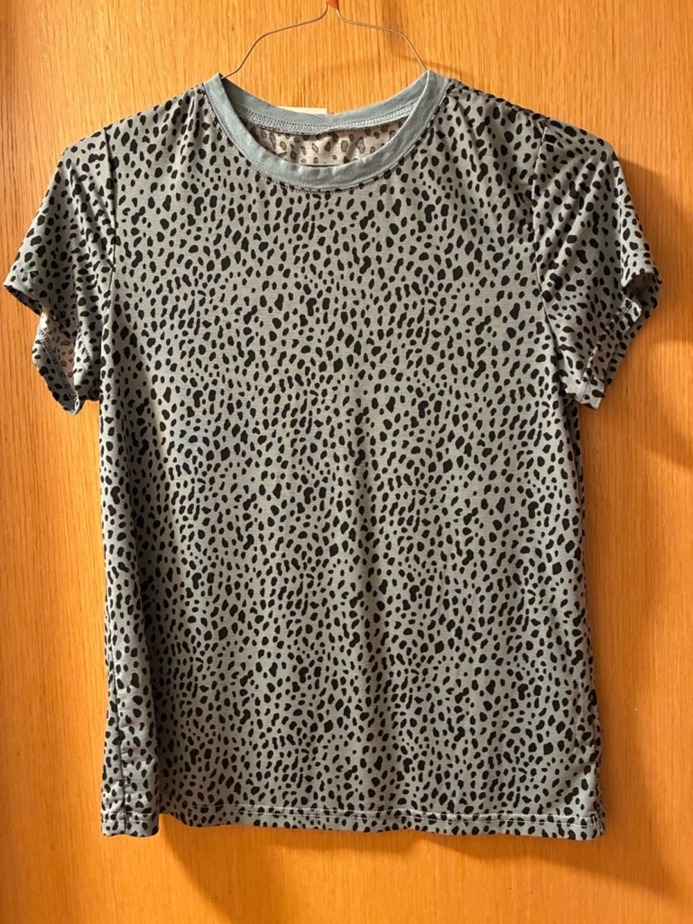 Womens Grey Animal Print Short Sleeve Tee
